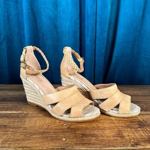 Sperry Skye Leather Espadrille Wedge Sandal Size 10M - Picture 6 of 11